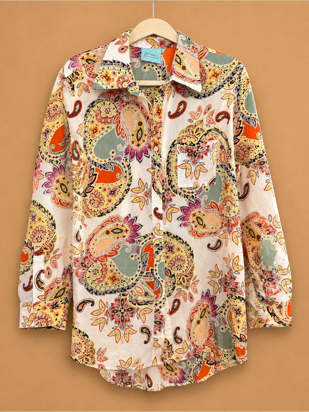 Paisley Button-Front Shirt Jacket - Multicolor Paisley